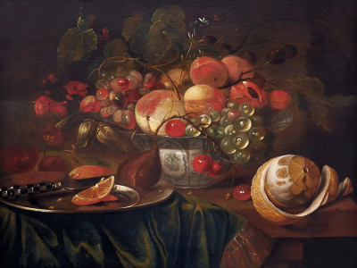 ₴ Репродукция натюрморт "Натюрморт с фруктами и лимоном"