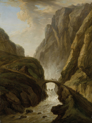 ₴ Репродукция пейзаж "Дьявольский мост на Сент-Готардской дороге"