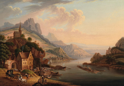 ₴ Репродукция пейзаж "Рейнский пейзаж"