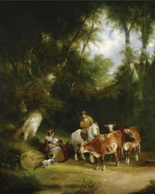 ₴ Репродукция бытовой жанр "Разговор на лужайке"