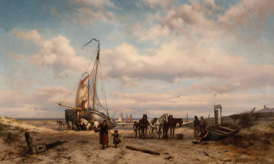 ⚓Репродукция морской пейзаж "Пляжная сцена"