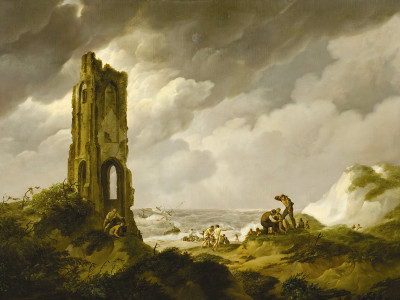 ⚓Репродукция морской пейзаж "Кораблекрушение у побережья Зеландии"