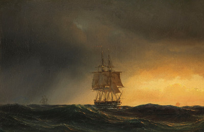 ⚓Репродукция морской пейзаж "Великие мореплаватели в открытом море"