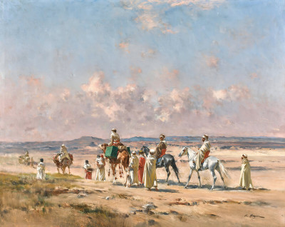 ₴ Репродукция бытовой жанр "Караван пересекает пустыню"