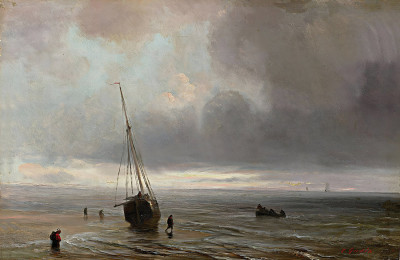 ⚓Репродукция морской пейзаж "Пляжная сцена"