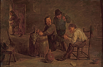 ₴ Репродукция бытовой жанр "Сцена в таверне"