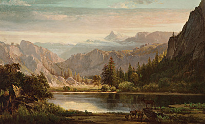 ₴ Репродукция пейзажа "Гора Хаф-Доум, Зеркальное озеро, Йосемити"