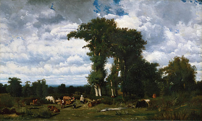 ₴ Репродукція краєвид "Краєвид з худобою у Лімузені"