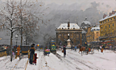 ₴ Репродукція міський краєвид відомого художника "Інститут, погана погода"