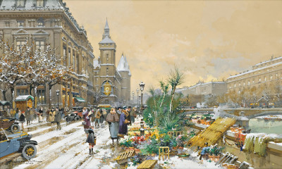 ₴ Репродукція міський краєвид відомого художника "Набережна Флер та Консьєржер"