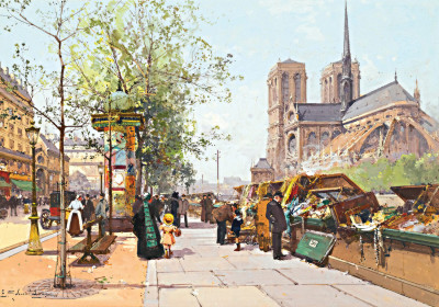 ₴ Репродукція міський краєвид відомого художника "Нотр-Дам Парижа"