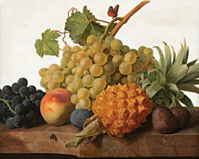 ₴ Репродукция цветочный натюрморт известного художника "Натюрморт з ананасом"
