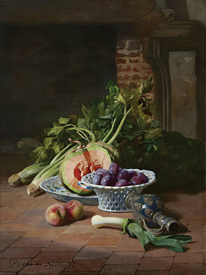 ₴ Репродукция натюрморт "Натюрморт с сельдереем и тыквой"