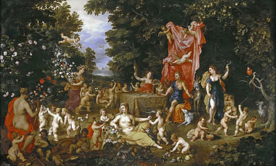 ₴ Репродукция бытовой жанр известного художника "Аллегория пяти чувств"