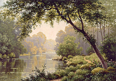 ₴ Репродукция пейзаж "Тропинка вдоль реки"