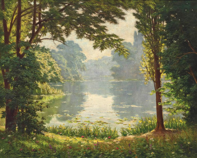 ₴ Репродукция пейзаж "На берегу реки"