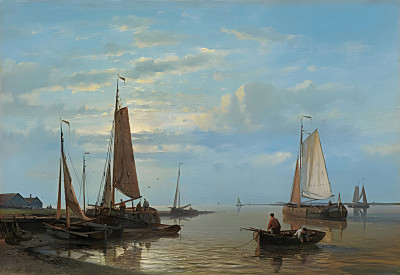 ⚓Репродукция морской пейзаж "На Шельде"