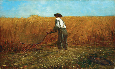 ₴ Репродукция бытовой жанр "Ветеран в новом поле"