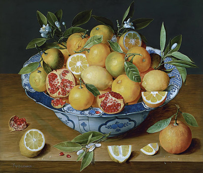 ₴ Репродукція натюрморт відомого художника "Лимони, апельсини та гранат"