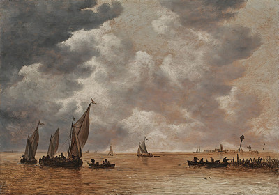 ₴ Репродукция пейзаж известного художника "Вид на устье реки и Вудрихем вдалеке"