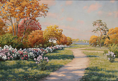 ₴ Репродукция пейзаж "Пейзаж позднего лета"