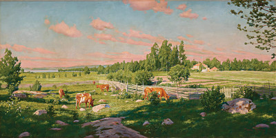 ₴ Репродукция пейзаж "Летняя идиллия с выпасом скота"