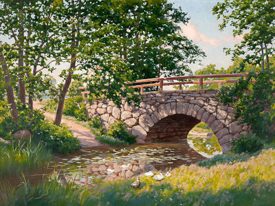 ₴ Репродукция пейзаж "Старый мост"