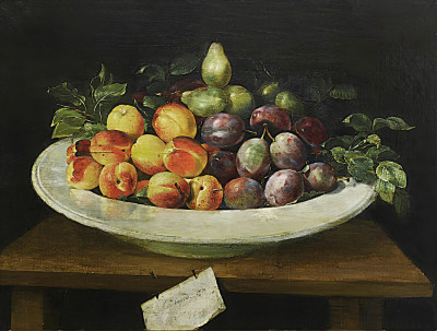 ₴ Репродукція натюрморт "Натюрморт з персиками та сливами"