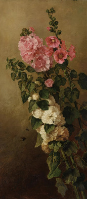 ₴ Репродукция цветочный натюрморт "Мальвы"