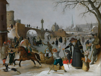₴ Репродукция бытовой жанр известного художника "Зимние развлечения"