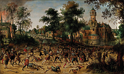 ₴ Репродукция бытовой жанр известного художника "Разграбление города"