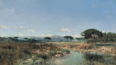 ₴ Репродукція краєвид "Мисливець"