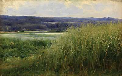 ₴ Репродукция пейзажа известного художника "Луг"