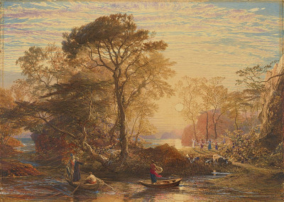 ₴ Репродукция пейзажа "Сэр Гайон в сопровождении Палмера высаживается на Зачарованных островах"