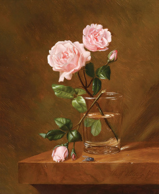 ₴ Репродукция цветочный натюрморт "Розы в вазе"