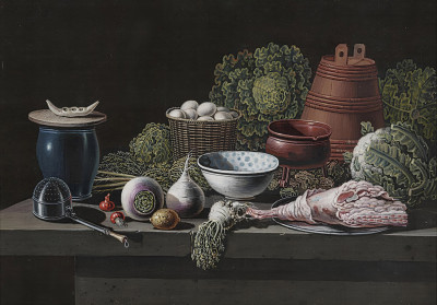 ₴ Репродукція натюрморт художника "Кухонний натюрморт"