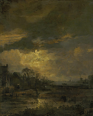 ₴ Репродукция пейзажа известного художника "Пейзаж на закате"