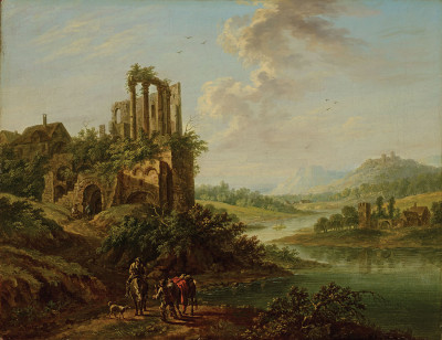 ₴ Репродукция пейзажа "Пейзаж с руинами храма"