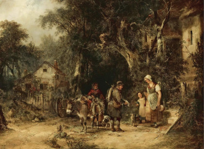 ₴ Репродукция бытовой жанр "Продавец кроликов"