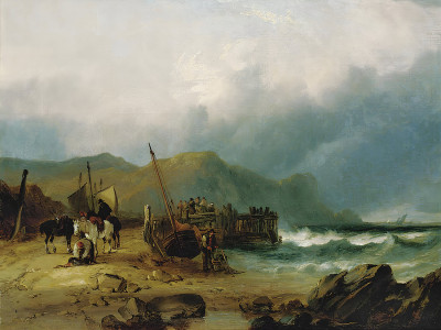 ₴ Репродукция бытовой жанр "Перед бурей"