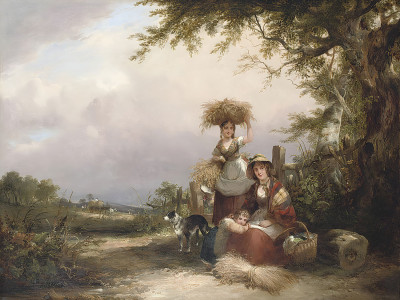 ₴ Репродукция бытовой жанр "Собиратели хвороста"