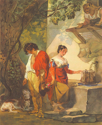 ₴ Репродукция бытовой жанр известного художник "Первое свидание"