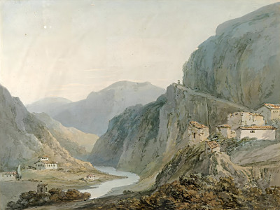 ₴ Репродукция пейзаж известного художника "Подъем к водопаду Терни"