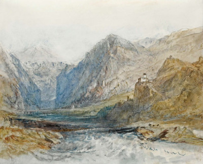 ₴ Репродукция пейзаж известного художника "Долина Домлешг, вид на север к ущелью Ротенбрюннен"