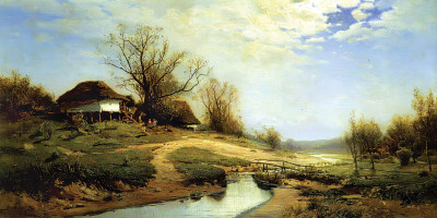 ₴ Репродукция пейзаж известного художника "Весна в Украине"