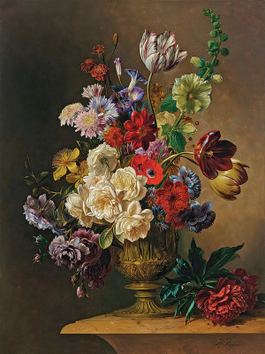 ₴ Репродукция цветочный натюрморт художника "Натюрморт с летними цветами"