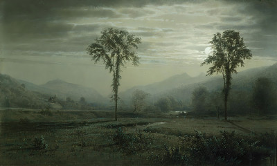 ₴ Репродукция пейзаж "Лунный свет на горе Лафайет, Нью-Гэмпшир"