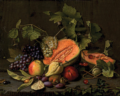 ₴ Репродукція натюрморт "Натюрморт з динями та виноградом"