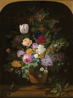 ₴ Репродукция цветочный натюрморт "Цветы в вазе"