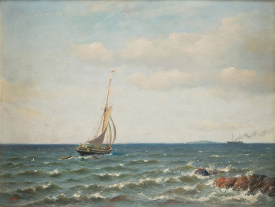 ⚓Репродукция морской пейзаж "Суда в море"